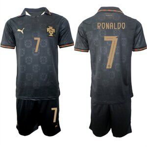 Cristiano Ronaldo Black 2026 WC Soccer Jersey Suit